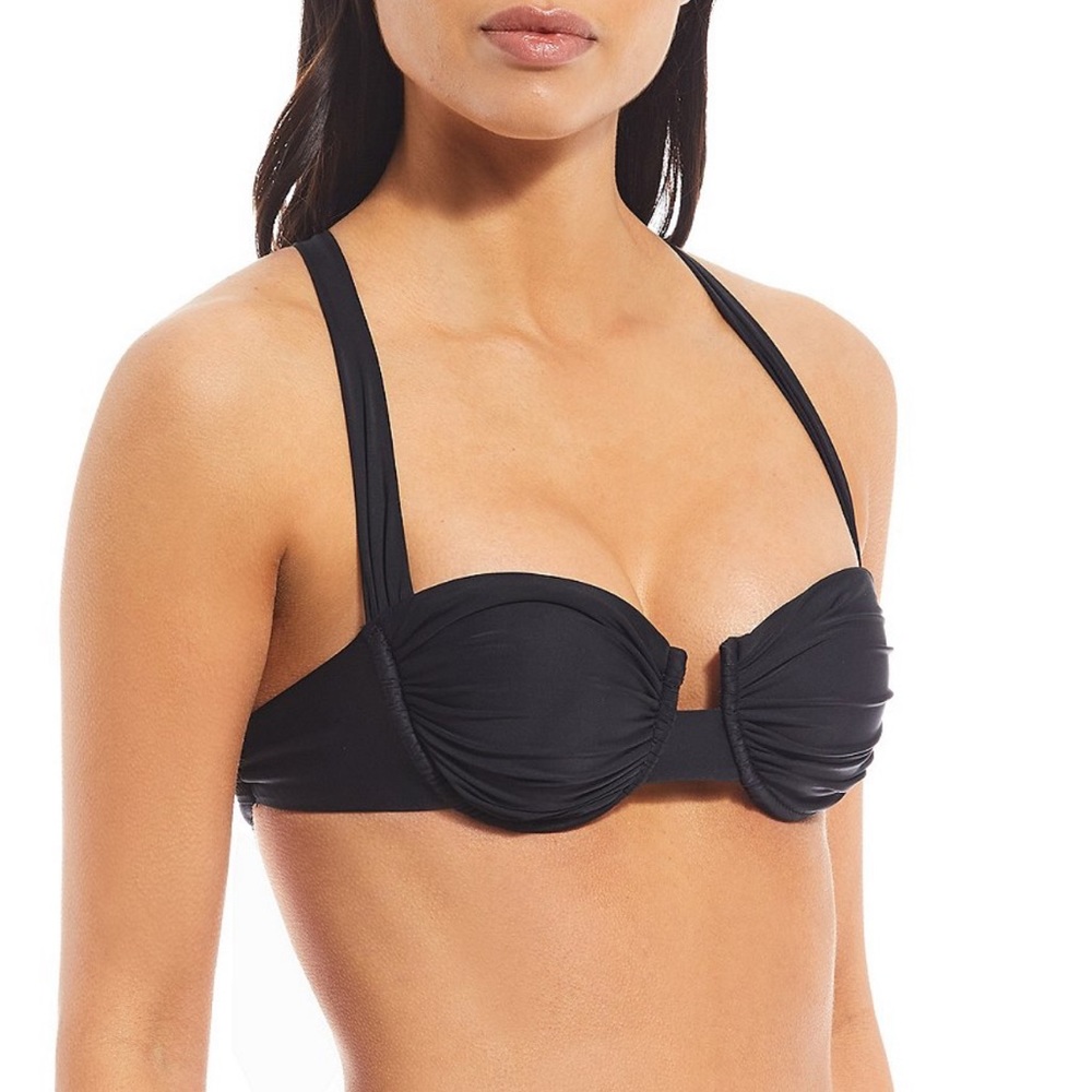 Gianni Bini
Solid Black Underwire Demi Bralette Swim Top